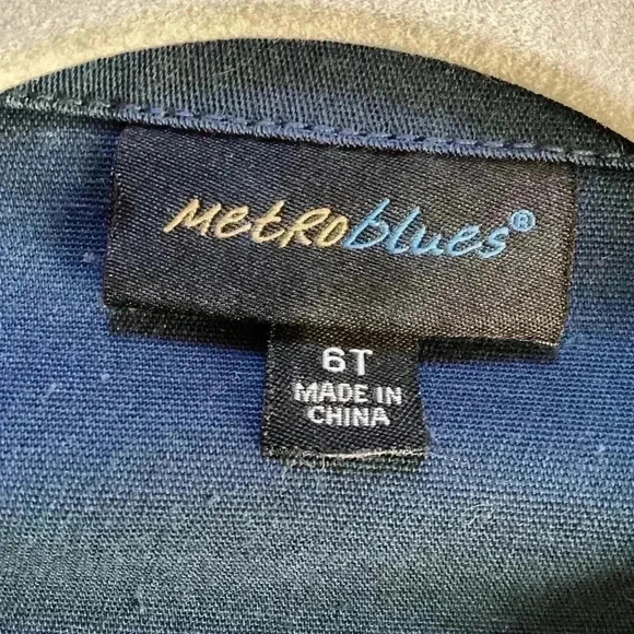 Metro Blues Jacket Navy Blue Spring Tall Trucker Style jacket and pants Sz 6T - Picture 3 of 7